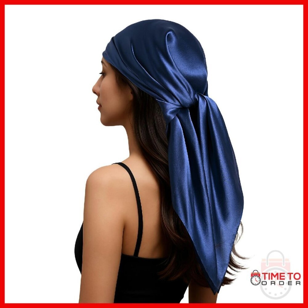 35" Mulberry Silk Head Scarf Anti-Frizz Sleeping Hair Wrap